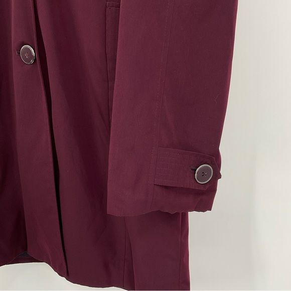 London Fog Womens Hooded Topper Jacket Size Large Burgundy - Picture 3 of 10